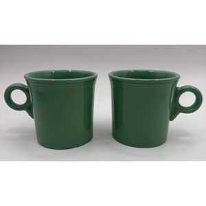 HLC Fiesta Set of 2 Mugs Green Coffee Tea Ring Handle